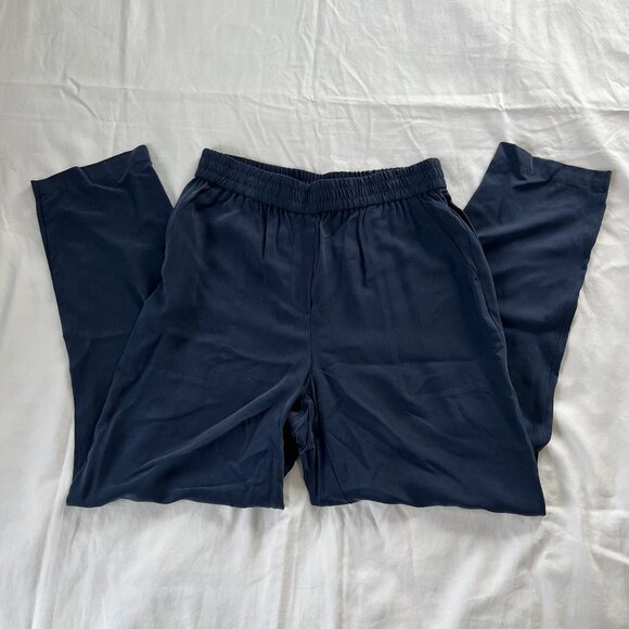 J. Jill Pants - Pure J. Jill Sand-Washed Navy Blue Soft Wideleg Trouser (NWT) | Size S
